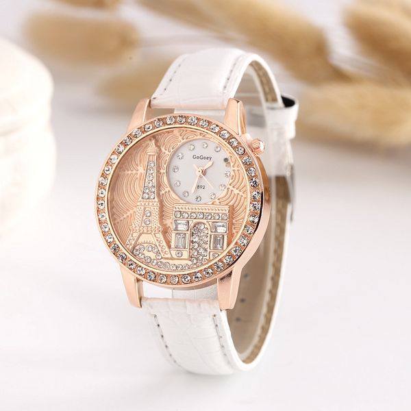 women bracelet watches paris tower leather watches women ladies crystal dress quartz wristwatches female clock, Slivery;brown
women bracelet watches paris tower leather watches women ladies crystal dress quartz wristwatches female clock, Slivery;brown