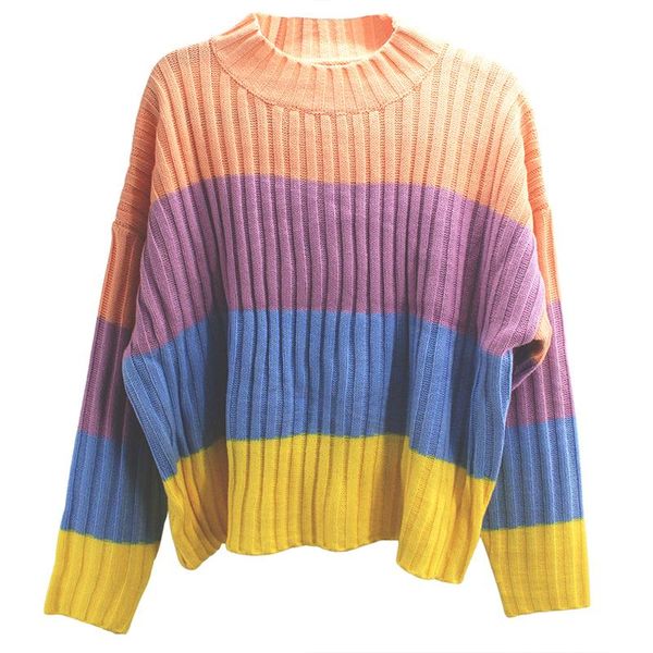 color clock pullover winter knit sweater ladies long sleeve loose color pullover women soft warm autumn and winter sweater, White;black
color clock pullover winter knit sweater ladies long sleeve loose color pullover women soft warm autumn and winter sweater, White;black