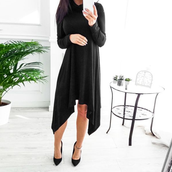 autumn winter dress 2018 new fashion turtleneck long sleeve irregular dress loose vestidos de festa ws5822e, White;black
autumn winter dress 2018 new fashion turtleneck long sleeve irregular dress loose vestidos de festa ws5822e, White;black