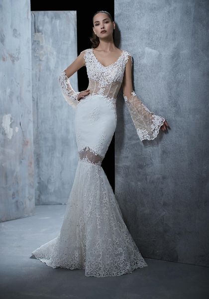 lace mermaid wedding dresses juliet long sleeves backless sweep train lace bridal gowns stunning vestido de novia, White
lace mermaid wedding dresses juliet long sleeves backless sweep train lace bridal gowns stunning vestido de novia, White