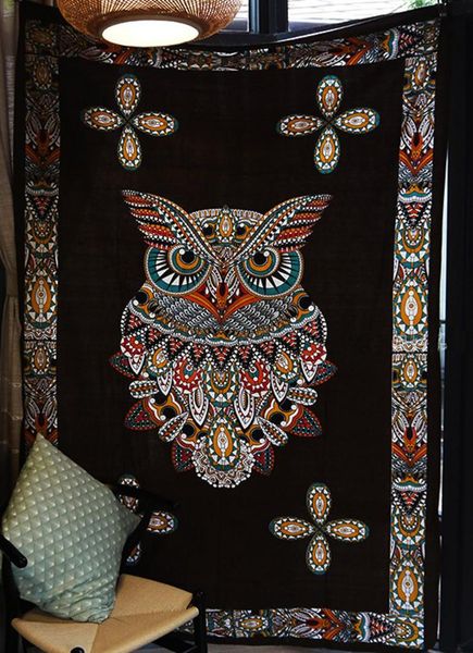 

enipate bohemia mandala tapestry totem owl wall tapestry beach towel yoga pad blanket camping mattress pad 200x150cm