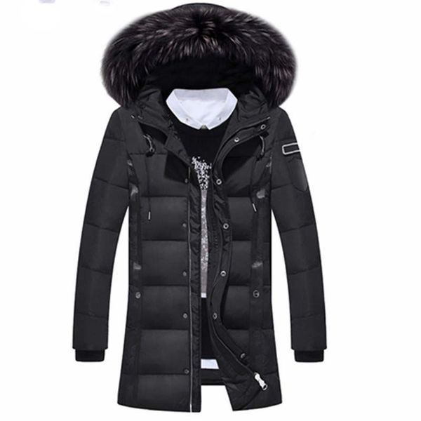 winter men's down jacket warm slim 70% white duck down jackets raccoon fur collar jaquetas masculina inverno, Black
winter men's down jacket warm slim 70% white duck down jackets raccoon fur collar jaquetas masculina inverno, Black