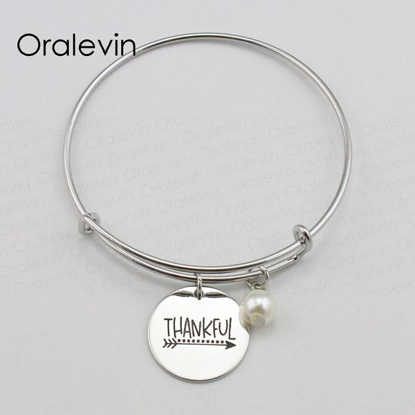 thankful inspirational hand stamped engraved charm pendant wire expandable bangle bracelet jewelry, #ln1861b, Black
thankful inspirational hand stamped engraved charm pendant wire expandable bangle bracelet jewelry, #ln1861b, Black