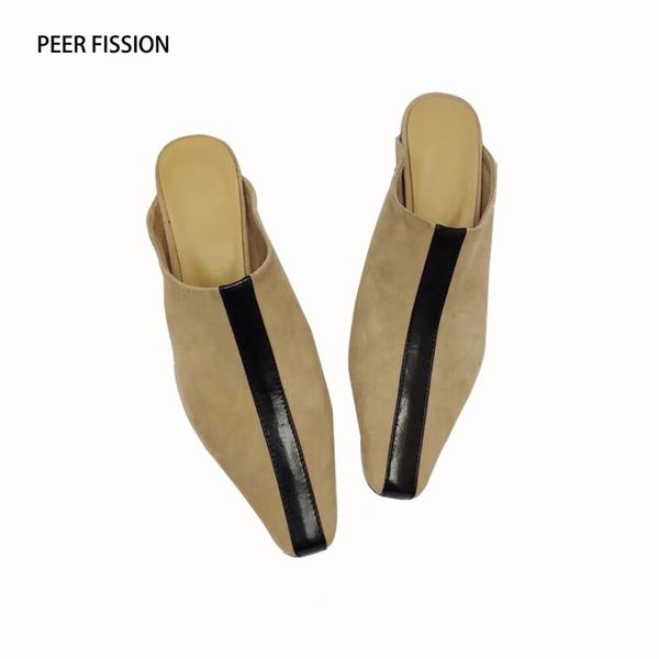 2018 fall color stripe outdoor slippers crystal low heel square toe leather elegant women muller shoes, Black
2018 fall color stripe outdoor slippers crystal low heel square toe leather elegant women muller shoes, Black