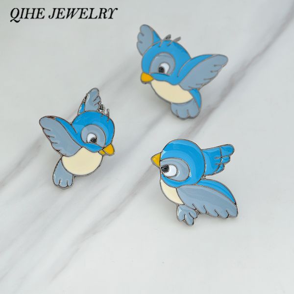 qihe brooches cartoon hard enamel blue birds pins denim jacket badge collar hat bag decorative jewelry, Gray
qihe brooches cartoon hard enamel blue birds pins denim jacket badge collar hat bag decorative jewelry, Gray