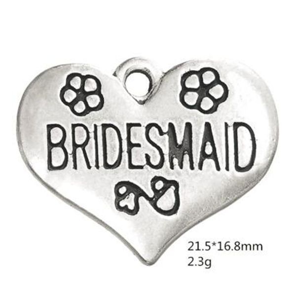 zinc alloy antique silver plated bridesmaid engraved heart charm other customized jewelry, Bronze;silver
zinc alloy antique silver plated bridesmaid engraved heart charm other customized jewelry, Bronze;silver