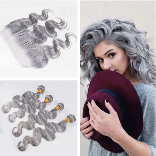 silver grey colored human hair 4bundles with lace frontal 13x4 malaysian virgin body wavehair weft 4pcs with ear to ear frontal, Black
silver grey colored human hair 4bundles with lace frontal 13x4 malaysian virgin body wavehair weft 4pcs with ear to ear frontal, Black
