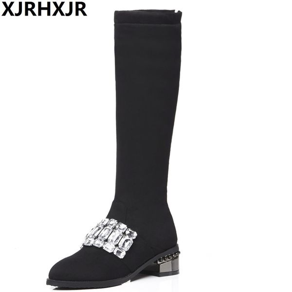 xjrhxjr plus size 32-48 casual women knee high boots 4.5cm med heels crystak autumn winter riding boots woman black
xjrhxjr plus size 32-48 casual women knee high boots 4.5cm med heels crystak autumn winter riding boots woman black