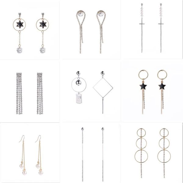 korean version of the simple pearl rhinestones long earrings temperament wild geometric diamond chain ear stud earrings gifts dhl h381f, Golden
korean version of the simple pearl rhinestones long earrings temperament wild geometric diamond chain ear stud earrings gifts dhl h381f, Golden