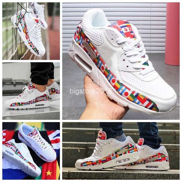 2018 New 90 NIC QS World Cup International Flag Pack Running Shoes White Air Cushion Mens Womens Sports designer Sneakers off Chaussures
2018 New 90 NIC QS World Cup International Flag Pack Running Shoes White Air Cushion Mens Womens Sports designer Sneakers off Chaussures