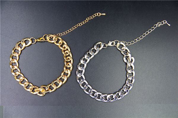 2016 women luxury gold color silver color sound metal thick chain bracelets for women girl new jewerly, Black
2016 women luxury gold color silver color sound metal thick chain bracelets for women girl new jewerly, Black