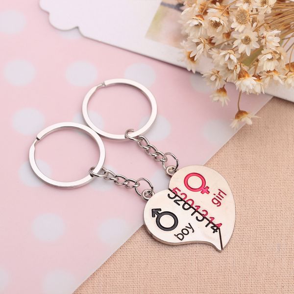 wedding favors couple 5201314 heart key chain metal lovers key ring valentine's day gift keychains with card, Silver
wedding favors couple 5201314 heart key chain metal lovers key ring valentine's day gift keychains with card, Silver