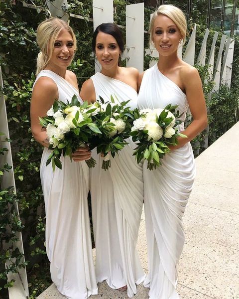 2018 sheath bridesmaid dresses chiffon pleats one shoulder formal maid of honor dress wedding party gowns robes de demoiselle d'honne, White;pink
2018 sheath bridesmaid dresses chiffon pleats one shoulder formal maid of honor dress wedding party gowns robes de demoiselle d'honne, White;pink