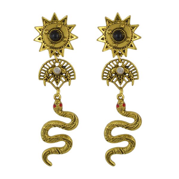 idealway 2 colors vintage bohemian trendy retro snake punk metal rhinestone party earrings jewelry, Golden
idealway 2 colors vintage bohemian trendy retro snake punk metal rhinestone party earrings jewelry, Golden