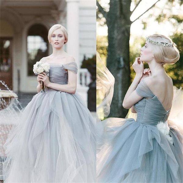 grey off shoulder tulle v back new bridal wedding dress ruched tiered skirts quinceanera dresses elegant formal party dresses, White
grey off shoulder tulle v back new bridal wedding dress ruched tiered skirts quinceanera dresses elegant formal party dresses, White