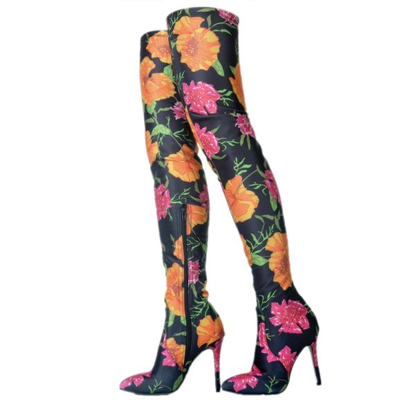 zandina women's high heel knee boots handmade flowers print leather sweet long booties party wedding prom fashion winter boots shoes a0, Black
zandina women's high heel knee boots handmade flowers print leather sweet long booties party wedding prom fashion winter boots shoes a0, Black