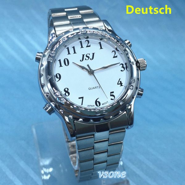 deutsch sprech watch for blind people or visually impaired people german talking, Slivery;brown
deutsch sprech watch for blind people or visually impaired people german talking, Slivery;brown