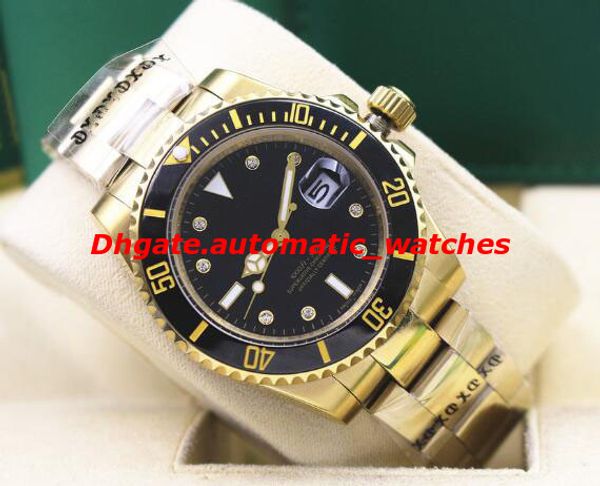 Luxury Wristwatch 18K Gold Black Ceramic Bezel Steel Bracelet Diamond Watch Mens 40MM Automatic Mechanical Men Watches
Luxury Wristwatch 18K Gold Black Ceramic Bezel Steel Bracelet Diamond Watch Mens 40MM Automatic Mechanical Men Watches