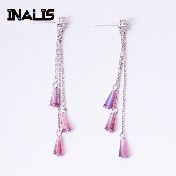inalis new delicate long chain tassel fine jewelry s925 sterling silver purple pink stone pendant dangle drop earrings for women, Golden;silver
inalis new delicate long chain tassel fine jewelry s925 sterling silver purple pink stone pendant dangle drop earrings for women, Golden;silver