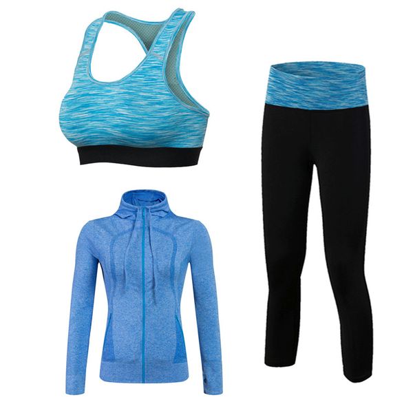 3 pcs yoga sport suit compression fitness suit tights sports jacket+sport bra+ leggings sporstwear gym clothes for women, Gray
3 pcs yoga sport suit compression fitness suit tights sports jacket+sport bra+ leggings sporstwear gym clothes for women, Gray