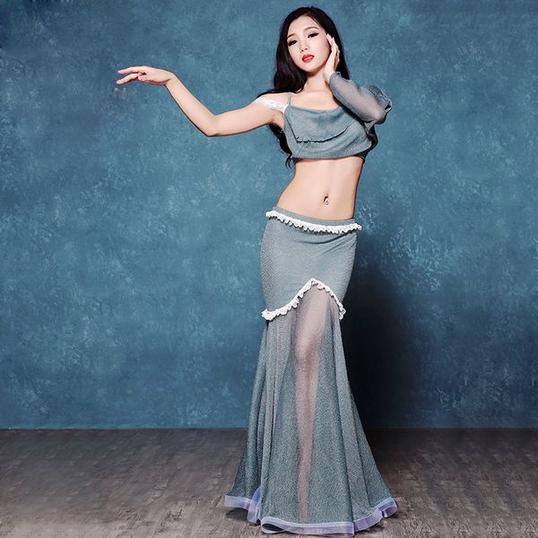 belly dance practice wear speaker sleeves clothing stage performance dancing long skirts clothes 2 pieces set dwy731, Black;red 
belly dance practice wear speaker sleeves clothing stage performance dancing long skirts clothes 2 pieces set dwy731, Black;red