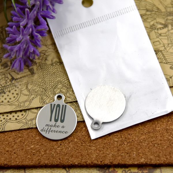 40pcs--"you make a difference "stainless steel charms more style for choosing diy charms pendants for necklace, Bronze;silver
40pcs--"you make a difference "stainless steel charms more style for choosing diy charms pendants for necklace, Bronze;silver
