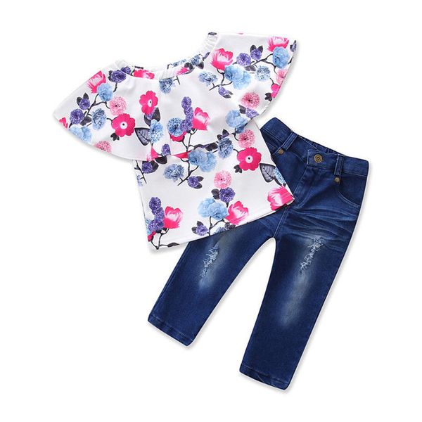 emmababy toddler kids baby girls off shoulder denim long pants outfits set clothes, White
emmababy toddler kids baby girls off shoulder denim long pants outfits set clothes, White