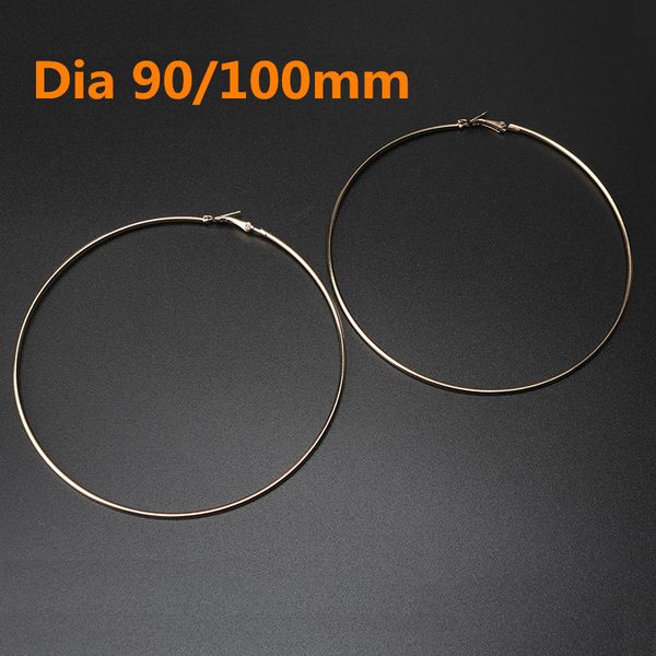 90mm 100mm fashion large big circles hoop earrings for women gold/silver color metal earrings statement jewelry bijoux, Golden;silver
90mm 100mm fashion large big circles hoop earrings for women gold/silver color metal earrings statement jewelry bijoux, Golden;silver