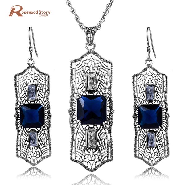 new jewelry sets 925 sterling silver jewelry victorian vintage set blue stone crystal earrings & pendants 2 piece sets, Black
new jewelry sets 925 sterling silver jewelry victorian vintage set blue stone crystal earrings & pendants 2 piece sets, Black