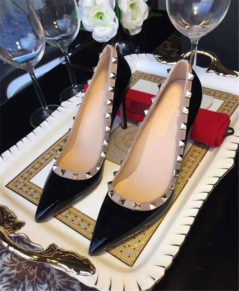 women lady new 2019s fashion black patent leather spikes poined toes wedding heels stiletto high heels shoes pumps 12cm 120mm
women lady new 2019s fashion black patent leather spikes poined toes wedding heels stiletto high heels shoes pumps 12cm 120mm