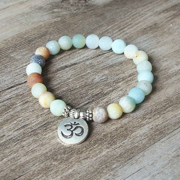 matte amazonite stone strand bracelet yoga chakra mala bracelet om lotus women men beaded charm bracelet handmade jewelry, Black
matte amazonite stone strand bracelet yoga chakra mala bracelet om lotus women men beaded charm bracelet handmade jewelry, Black
