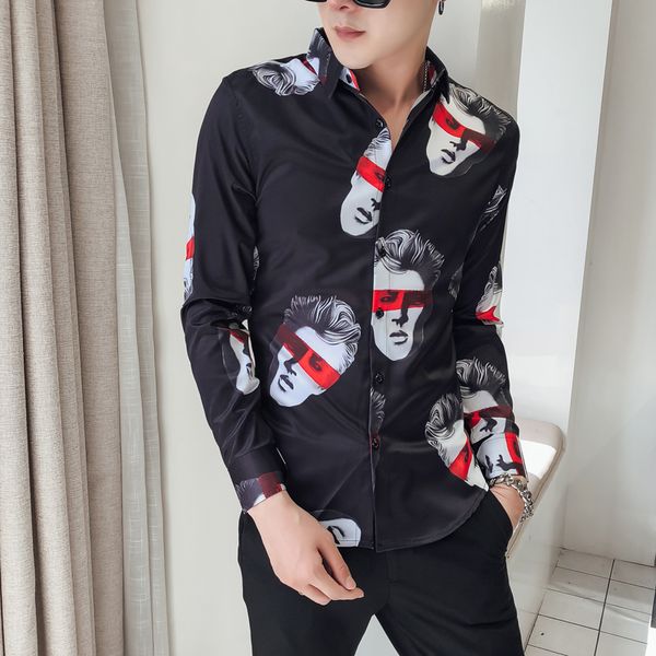 brand new men shirt fashion 2018 autumn winter slim fit print tuxedo long sleeve turn down collar dress shirts men's clothing, White;black
brand new men shirt fashion 2018 autumn winter slim fit print tuxedo long sleeve turn down collar dress shirts men's clothing, White;black