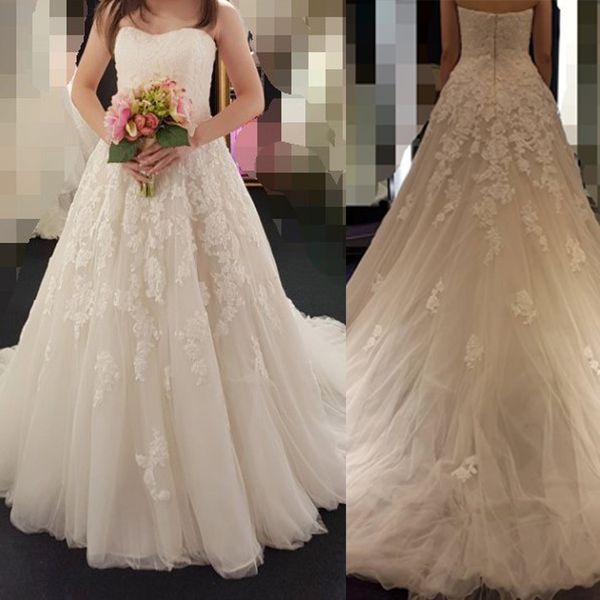 sweetheart neckline original lace applique a-line beautiful wedding dress plus size customized made lace and tulle layers bridal gowns, White
sweetheart neckline original lace applique a-line beautiful wedding dress plus size customized made lace and tulle layers bridal gowns, White