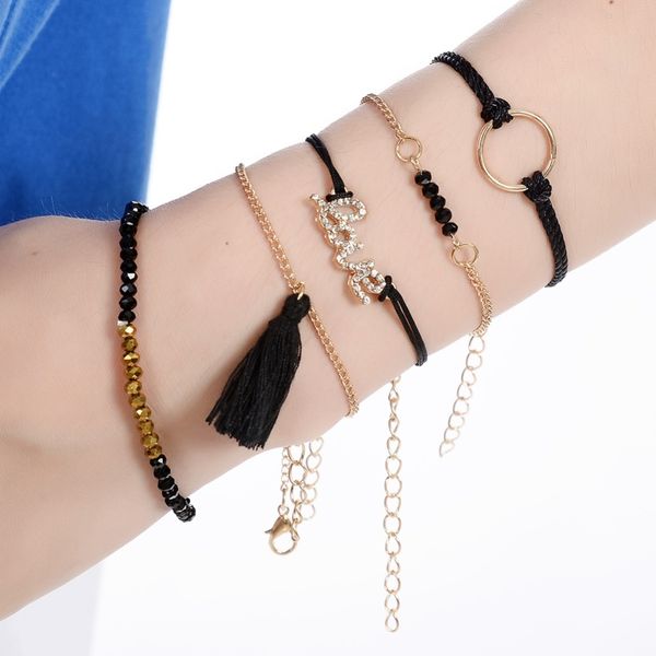 new five styles shine four strip thin link bracelet female for elegant girls ladies jewelry accessories, Black
new five styles shine four strip thin link bracelet female for elegant girls ladies jewelry accessories, Black