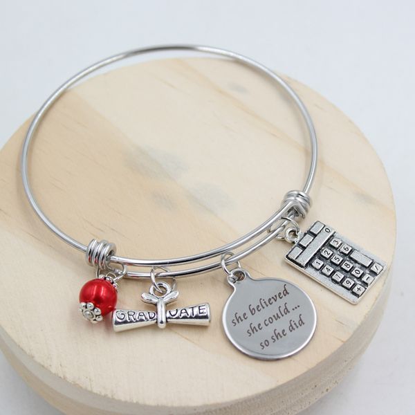 wholesale new arrival stainless steel wire bangle bracelet cpa calculator accountant graduation charm bracelets graduate jewelry gifts, Golden;silver
wholesale new arrival stainless steel wire bangle bracelet cpa calculator accountant graduation charm bracelets graduate jewelry gifts, Golden;silver