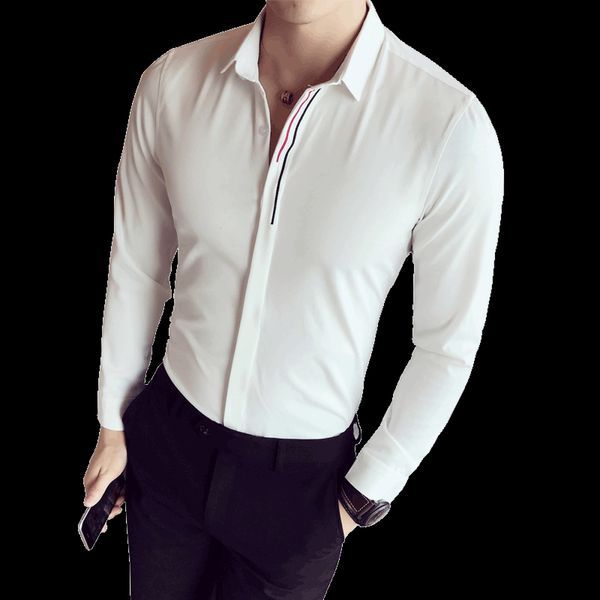 nice fashion men pure color lapel shirt male business casual comfortable british style slim long sleeve shirt big size s-4xl, White;black
nice fashion men pure color lapel shirt male business casual comfortable british style slim long sleeve shirt big size s-4xl, White;black