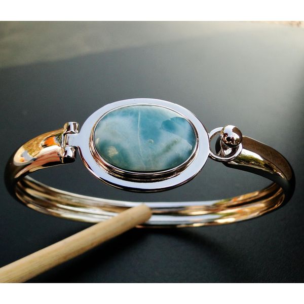 women jewelry natural larimar bracelet fine jewelry larimar bangle 100% 925 sterling silver bangle for women's gift, Golden;silver
women jewelry natural larimar bracelet fine jewelry larimar bangle 100% 925 sterling silver bangle for women's gift, Golden;silver