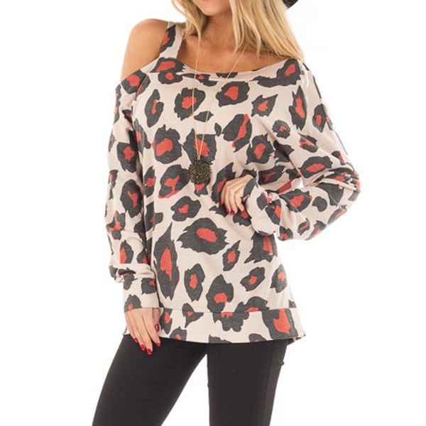 2018 fashion sling women casual leopard print sweatshirt pullover long sleeve shirt blouse, White
2018 fashion sling women casual leopard print sweatshirt pullover long sleeve shirt blouse, White