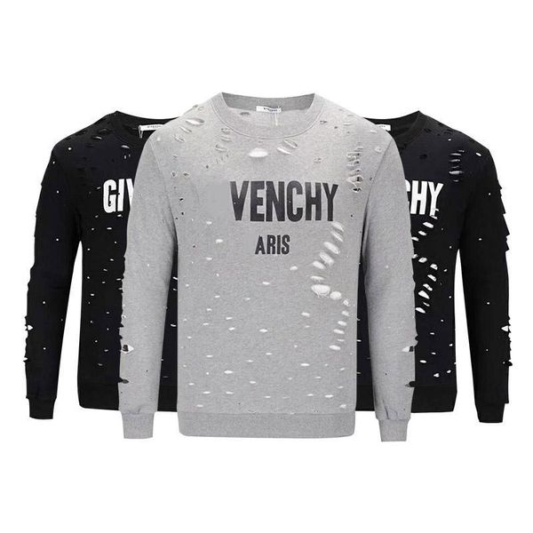 18american shakespearelatest design fashion european and american men's hole cotton long-sleeved t-shirt casual sweater women's, Black
18american shakespearelatest design fashion european and american men's hole cotton long-sleeved t-shirt casual sweater women's, Black