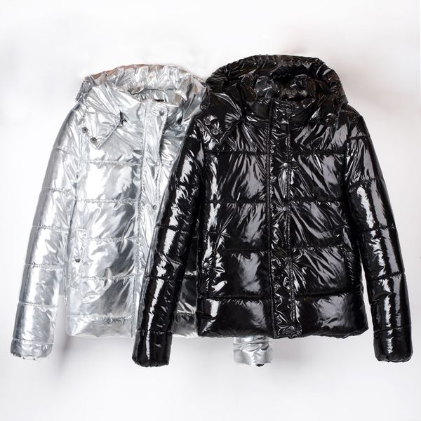 ladies fashion metallic shiny coat women jacket winter coat thickening female clothes hood down jacket, Black
ladies fashion metallic shiny coat women jacket winter coat thickening female clothes hood down jacket, Black
