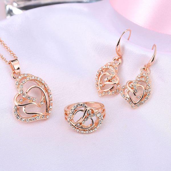 2015 trendy rose crystal african fashion costume jewelry for women heart shape necklace earrings ring sets, Slivery;golden
2015 trendy rose crystal african fashion costume jewelry for women heart shape necklace earrings ring sets, Slivery;golden
