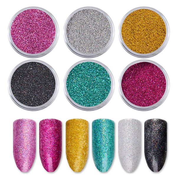 6 boxes holographic laser nail powder dust sandy matte designs nail glitter decorations charm art pigment diy manicure sets, Silver;gold
6 boxes holographic laser nail powder dust sandy matte designs nail glitter decorations charm art pigment diy manicure sets, Silver;gold