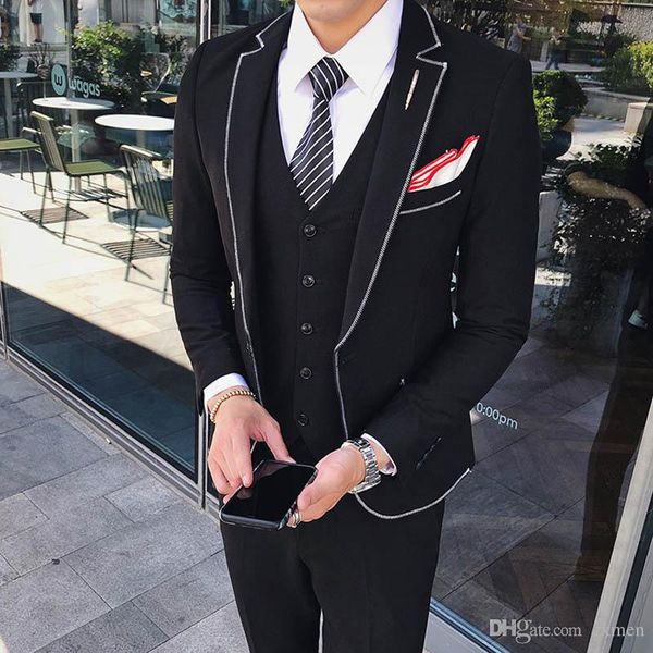 custom made men suits black wedding suits for men outfit 3piece slim fit groom tuxedo bridegroom blazer jacket notched lapel prom pants vest, Black;gray
custom made men suits black wedding suits for men outfit 3piece slim fit groom tuxedo bridegroom blazer jacket notched lapel prom pants vest, Black;gray