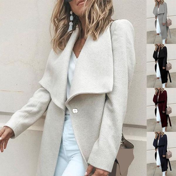 2018 winter women's jacket coat loose thick draped wool&blends coat autumn plus size female single button trench outwear, Black
2018 winter women's jacket coat loose thick draped wool&blends coat autumn plus size female single button trench outwear, Black