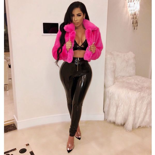 new fashion long sleeve faux fur pink grass green short coat 2018 warm turn-down collar autumn winter women causal, Black
new fashion long sleeve faux fur pink grass green short coat 2018 warm turn-down collar autumn winter women causal, Black