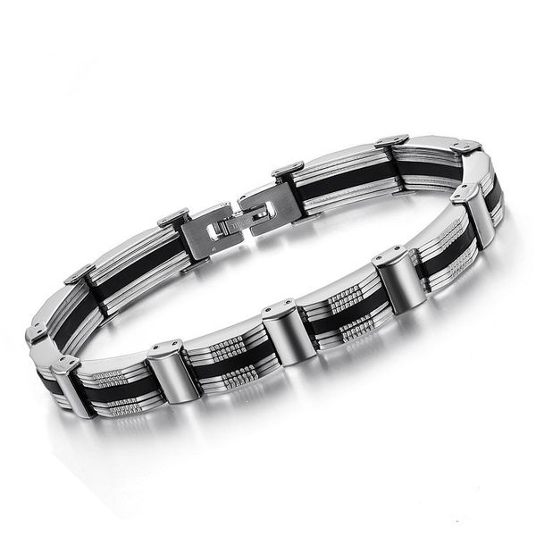 black color fashion simple men's silicone bangle stainless steel bracelet watchband jewelry gift for men boys 627
black color fashion simple men's silicone bangle stainless steel bracelet watchband jewelry gift for men boys 627