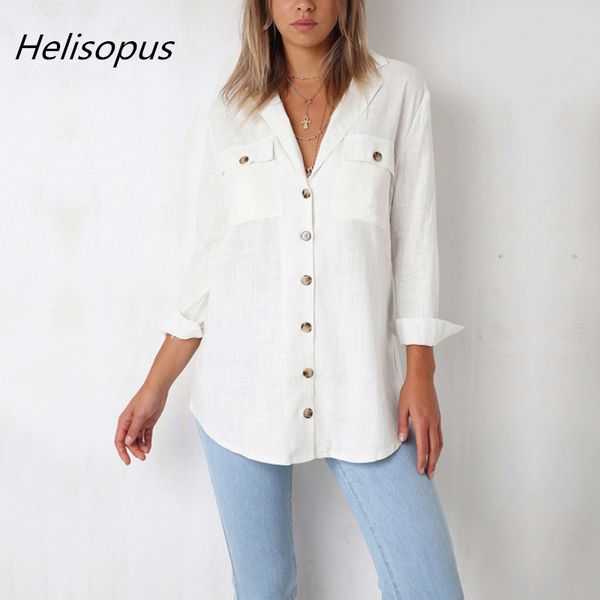 helisopus fashion long sleeve casual shirt 2018 autumn women v neck solid color button long blouse 5 colors, White
helisopus fashion long sleeve casual shirt 2018 autumn women v neck solid color button long blouse 5 colors, White