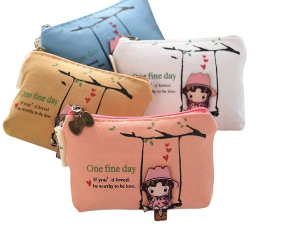 2018 new wave creative cartoon swing girl coin zero wallet canvas girl zero wallet key bag, Red;black
2018 new wave creative cartoon swing girl coin zero wallet canvas girl zero wallet key bag, Red;black