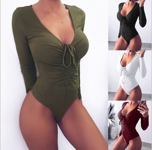women's jumpsuits & rompers women deep v bandage skinny long sleeve slim pure color fashion clothes underwear bikinis, Black;white
women's jumpsuits & rompers women deep v bandage skinny long sleeve slim pure color fashion clothes underwear bikinis, Black;white