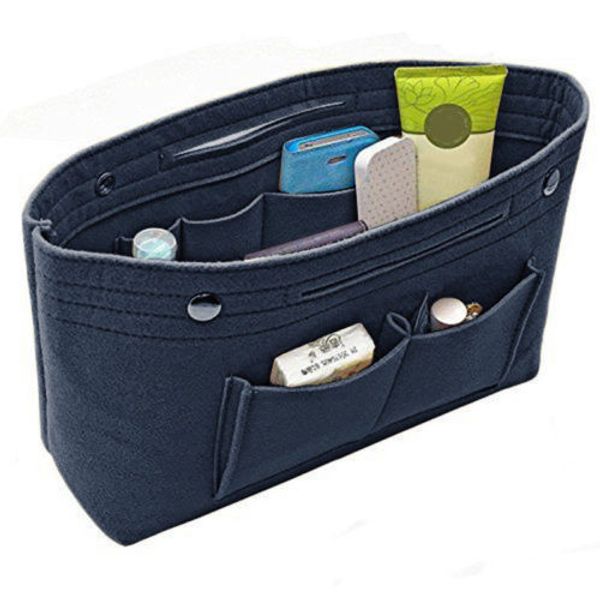 women portable felt fabric purse handbag organizer bag multi pocket insert